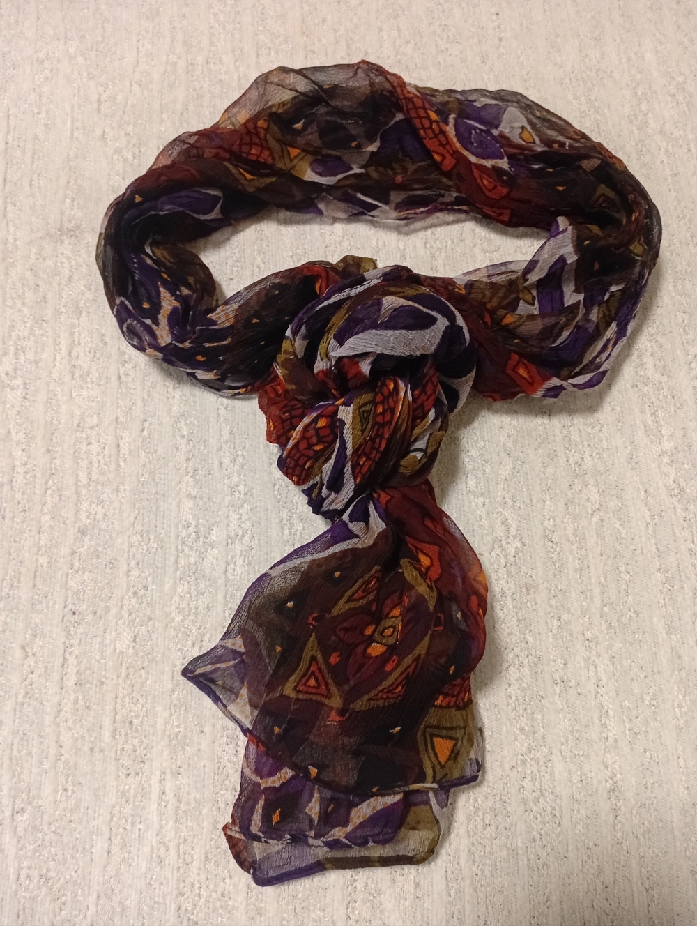 Carole Little Purple, Brown & Orange Patterned Lightweight Scarf